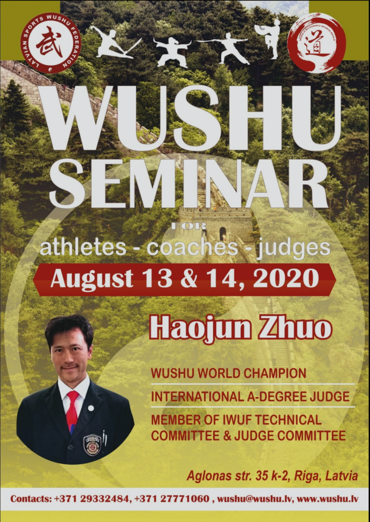 Wushu kungfu treenerikutse erialaainete koolituspäevad augustis 2020. EKR 4 + kutse ennistajad 10.08.2020 – 16.08.2020 16.08.2020 soovijaile Duan eksam, eraldi 